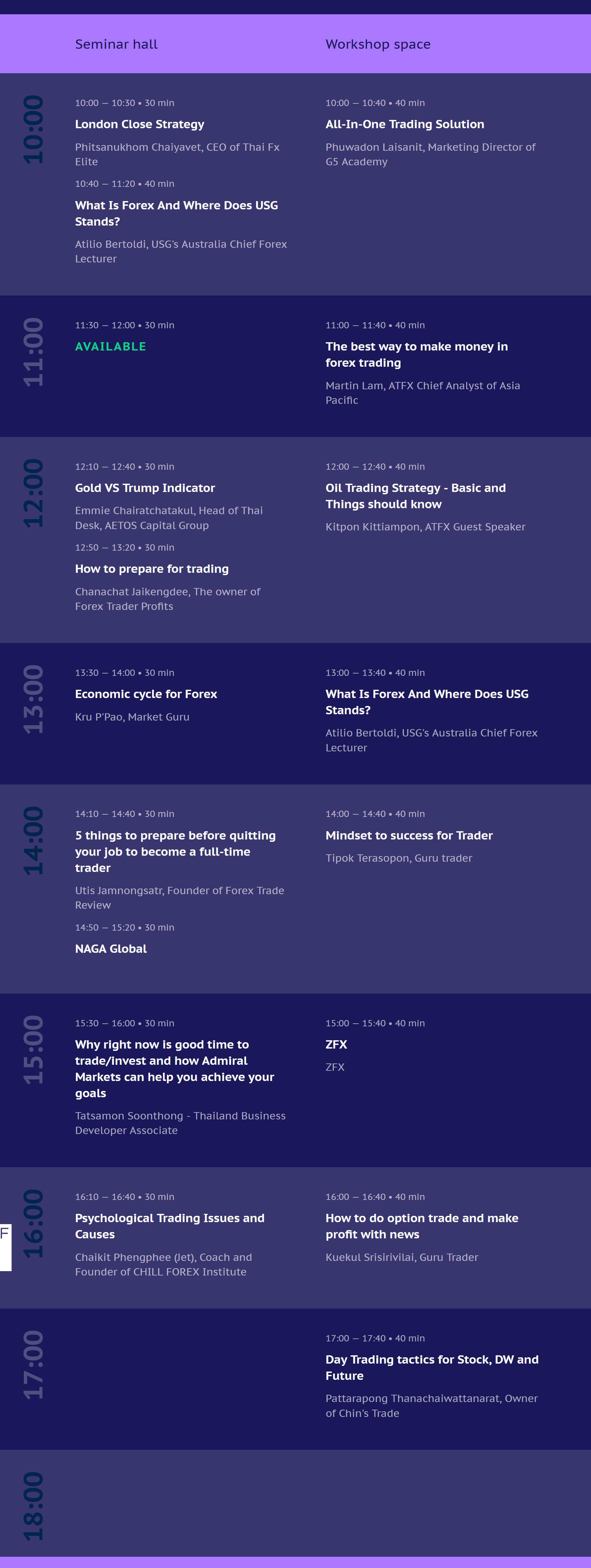 Agenda Thailand Traders Fair Gala Night Financial Event